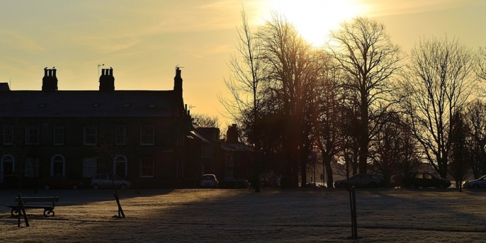 Winter Sunrise over Houses