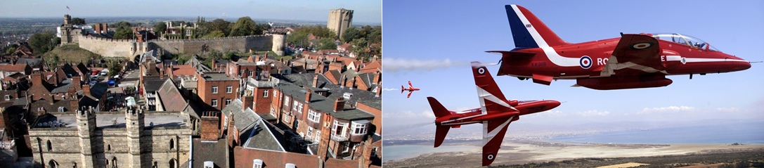 View from Lincoln Castle and the Red Arrows